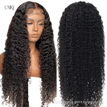 Cheap Malaysian Human Hair Lace Front Wig With Baby Hair Unprocessed Raw Virgin Cuticle Aligned 360 Lace Frontal Wig Kinky Curly